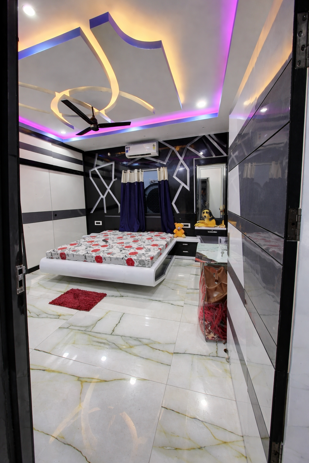 Geometric Wall Panel Bedroom