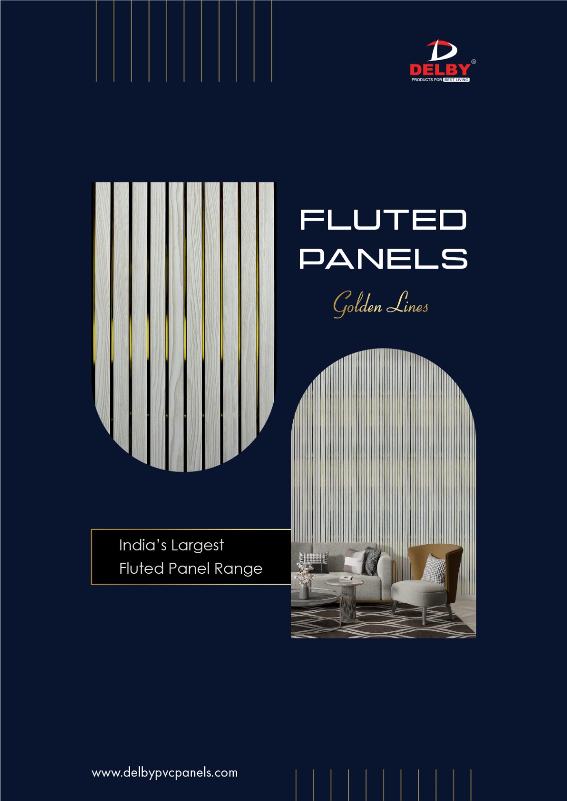 Fluted Panels - 10 Flutes (Golden Line)